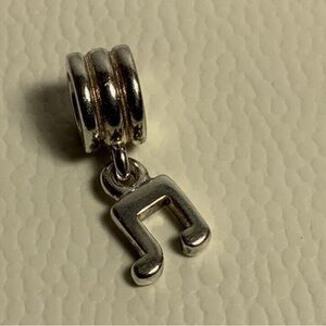 Pandora music note charm, sterling silver